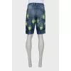 Men's denim shorts with signature embroidery
