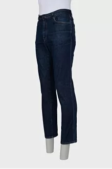 Men's blue straight-leg jeans