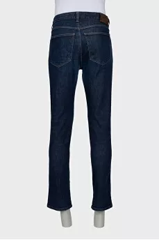 Men's blue straight-leg jeans