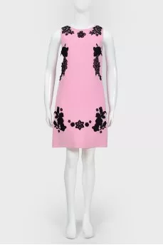 Children's dress with black lace with tag