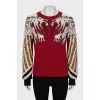 Red sweater with a print