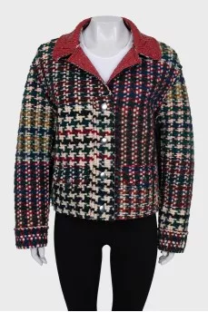 Reversible plaid jacket