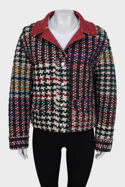 Reversible plaid jacket