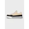 Beige velvet sneakers