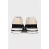 Beige velvet sneakers