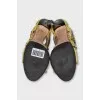 Suede sandals with crystals