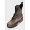 Laureate suede and canvas boots