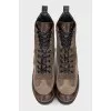 Laureate suede and canvas boots