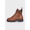 Brown leather boots
