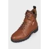 Brown leather boots