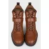 Brown leather boots