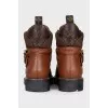 Brown leather boots