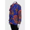 Printed blouse with a bow