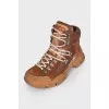 Brown suede boots