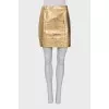 Golden leather skirt