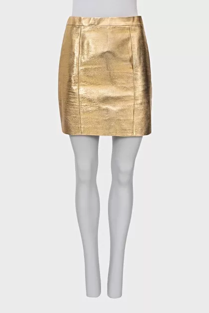 Golden leather skirt