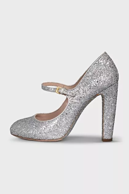 Silver high heels