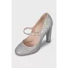 Silver high heels