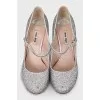 Silver high heels