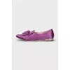 Satin shoes decorated with crystals