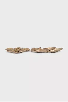 Gold clips decorated with crystals