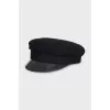 Black cap with a glossy visor