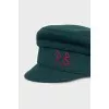 Green cap with embroidered logo