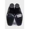 Leather boots with accent stitching