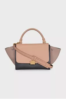 Trapeze leather satchel