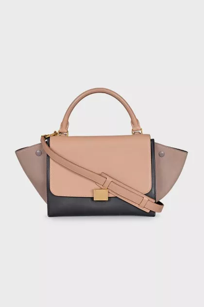 Trapeze leather satchel