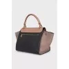 Trapeze leather satchel