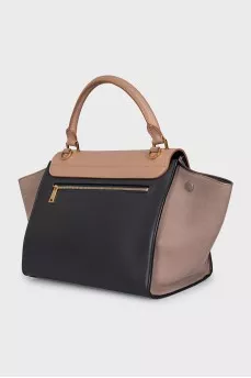 Trapeze leather satchel