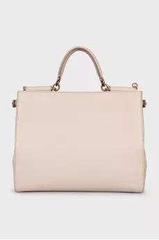 Кожаная сумка с ручкой и ремнем 