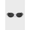 Silver frame sunglasses with logo