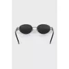 Silver frame sunglasses with logo