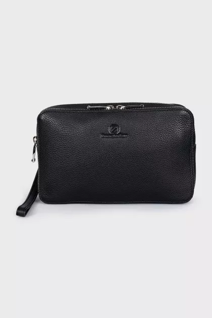 Men's black leather bag