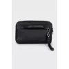 Men's black leather bag