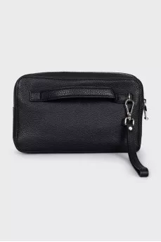 Men's black leather bag