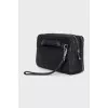 Men's black leather bag