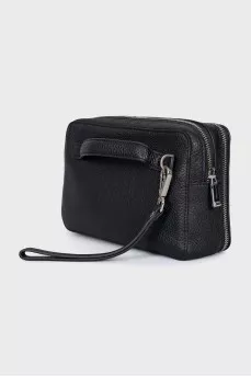 Men's black leather bag