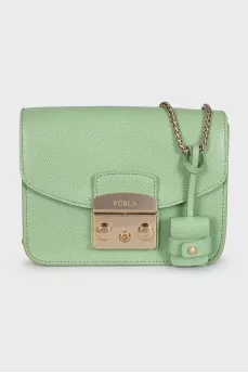 Metropolis green leather bag