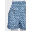 High-waisted shorts with a signature print