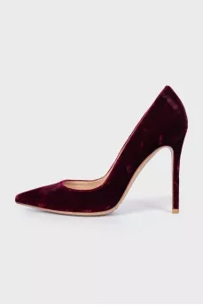 Velvet stiletto pumps