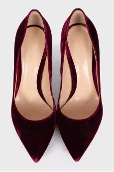 Velvet stiletto pumps