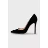 Black velvet pumps