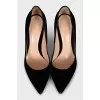 Black velvet pumps