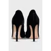 Black velvet pumps