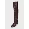 Brown square-toe boots