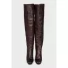 Brown square-toe boots