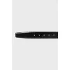 Men's black leather belt with buckle